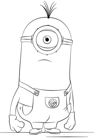 One-eyed Minion Tim Coloring Page