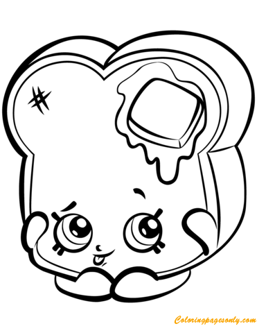 Download Toastie Bread Shopkin from Season Three Coloring Pages - Toys and Dolls Coloring Pages - Free ...