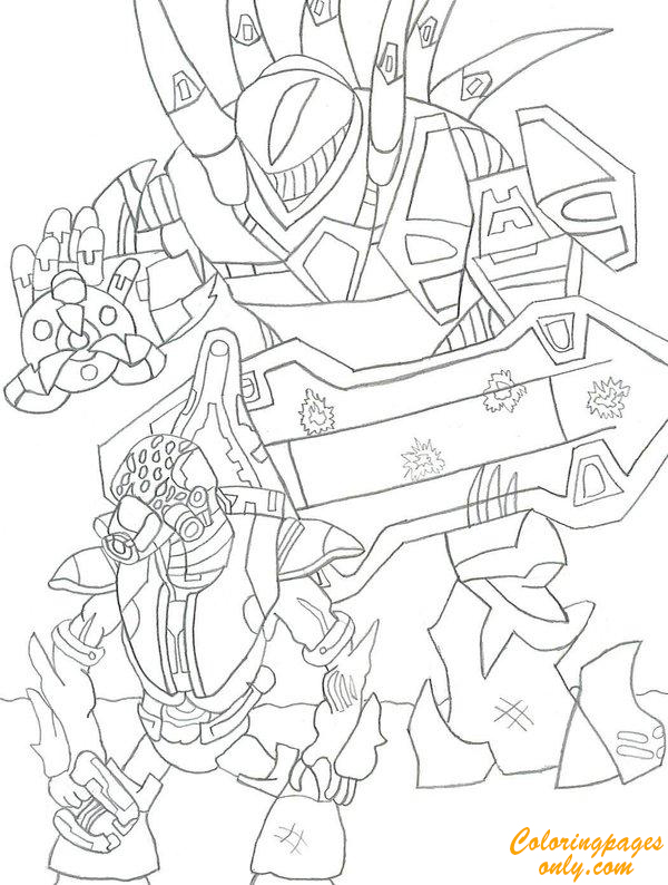 Halo 3 Heroes Coloring Page