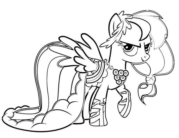 Colorful Rainbow Dash Coloring Page