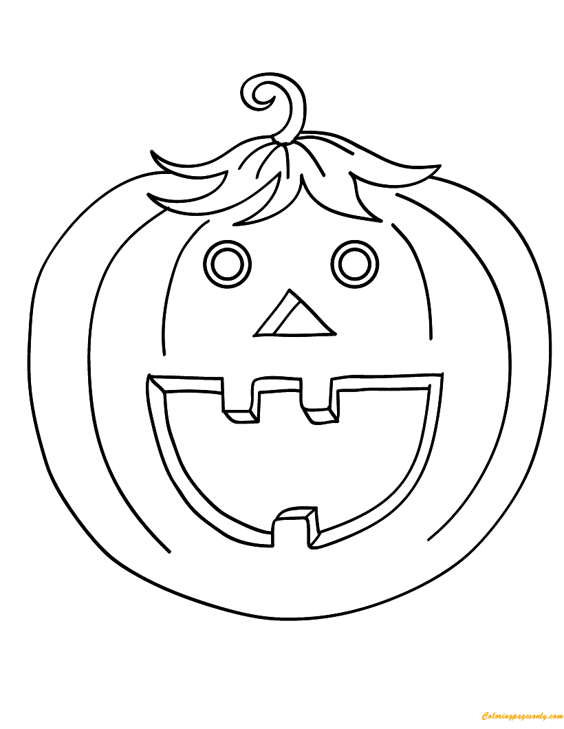 Funny Lovely Pumpkin Coloring Pages