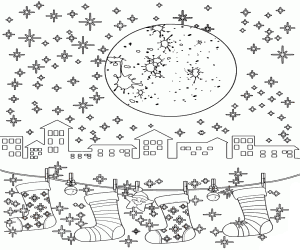 Decorations Christmas Night Coloring Page