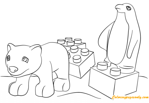Lego Friends Penguin and Tiger Coloring Pages - Lego Coloring Pages