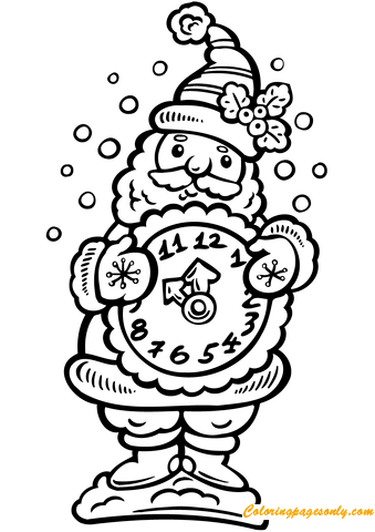 Babbo Natale con l'orologio di Clock