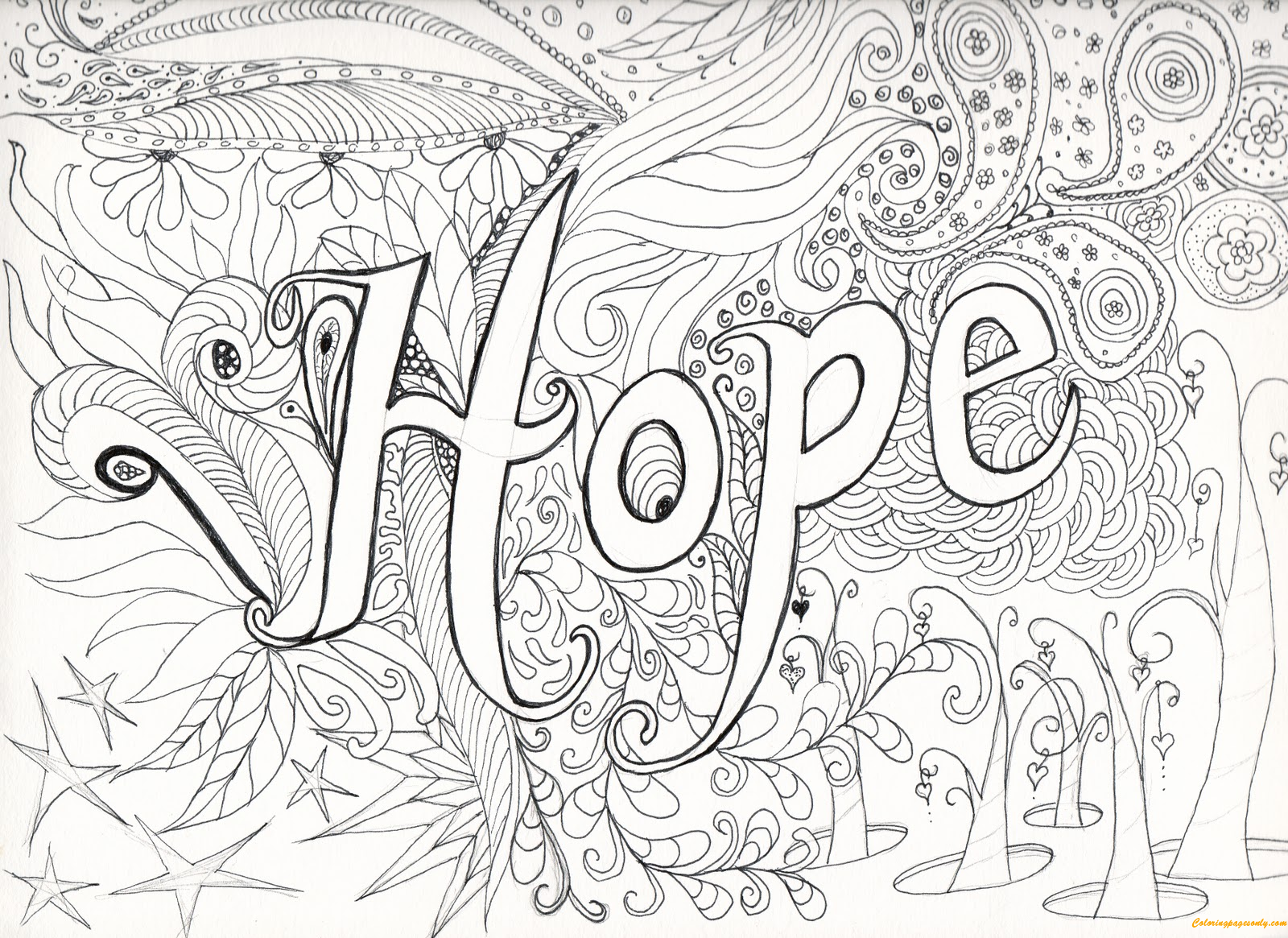 Раскраска Письмо Надежда