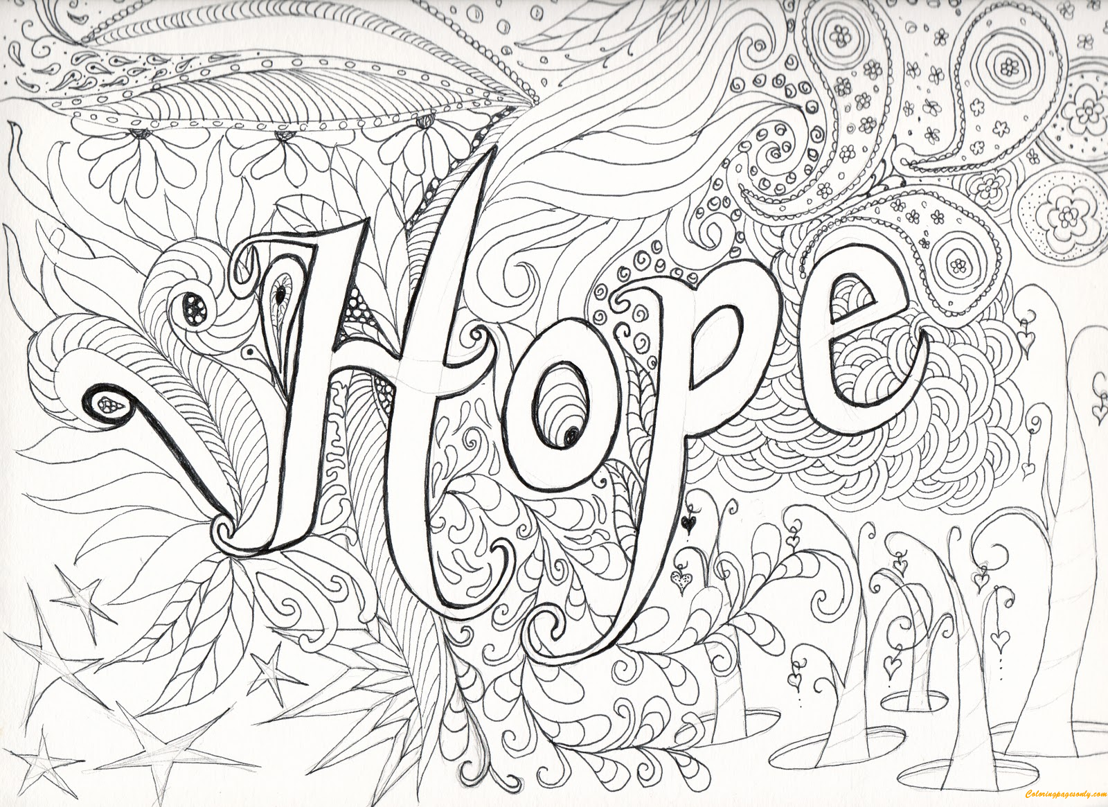 Letter Hope Coloring Page Free Printable Coloring Pages