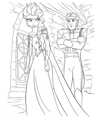 Hans locks Elsa In A Dungeon Coloring Page