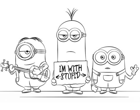 Minions From Despicable Me 3 Coloring Page