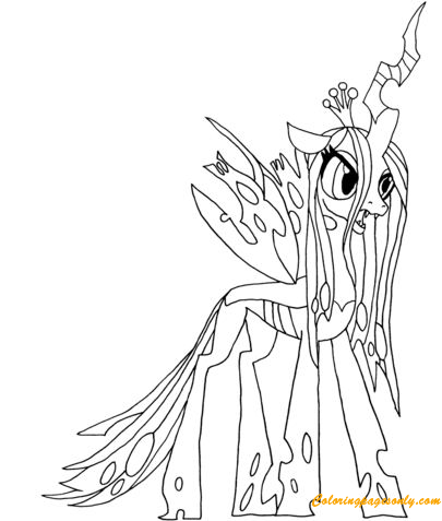 my little pony queen chrysalis coloring pages  cartoons