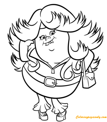 Lady Glitter Sparkles From Trolls Coloring Pages