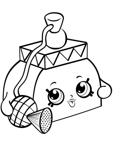 Pretty Puff Shopkin from Season 4 Coloring Pages