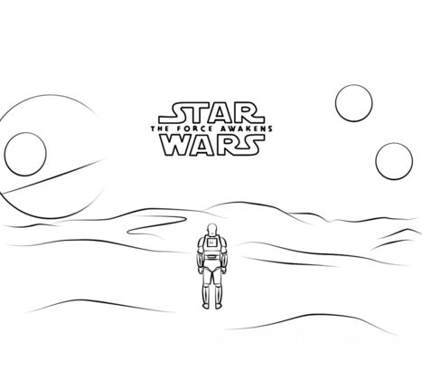 Star Wars 7 Póster Con Stormtrooper Finn Página Para Colorear