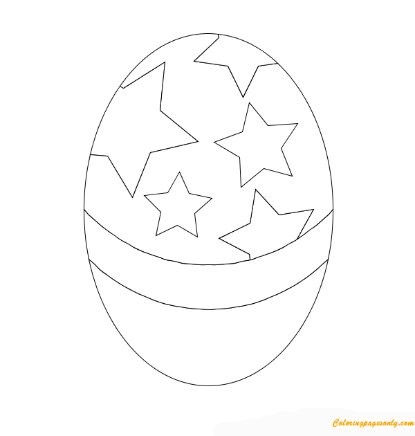 Easter Eggs With Stars Coloring Pages