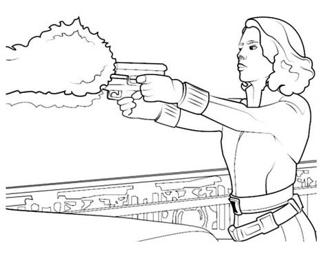 Black Widow from Avengers Coloring Page