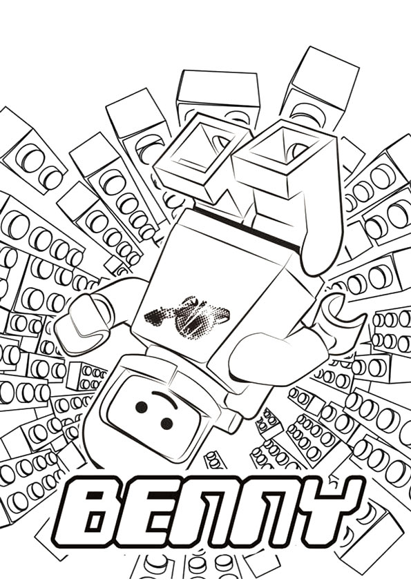 Lego Benny Coloring Page