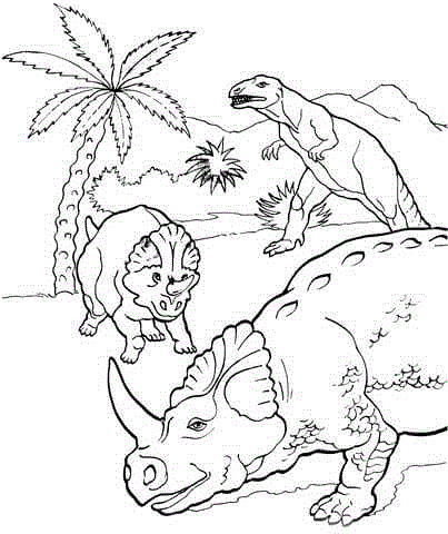 Allosaurus And Centrosaurus Coloring Page