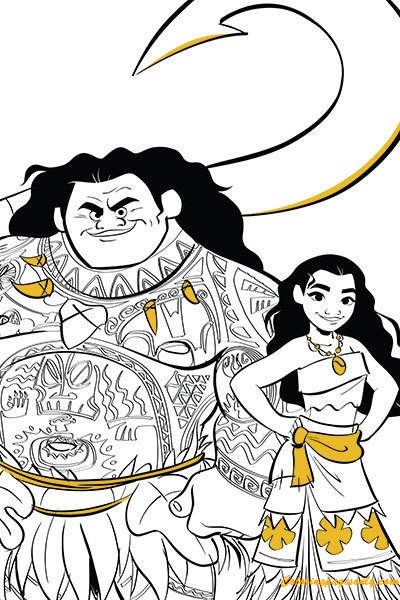 Moana And Maui Coloring Pages