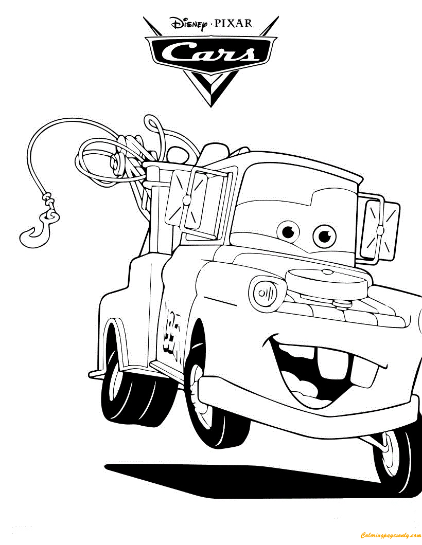 Mater The Tow Truck Coloring Pages Cartoons Coloring Pages Free 