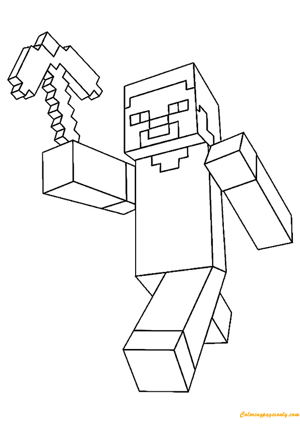 Minecraft Steve Picture Coloring Page - Free Printable Coloring Pages