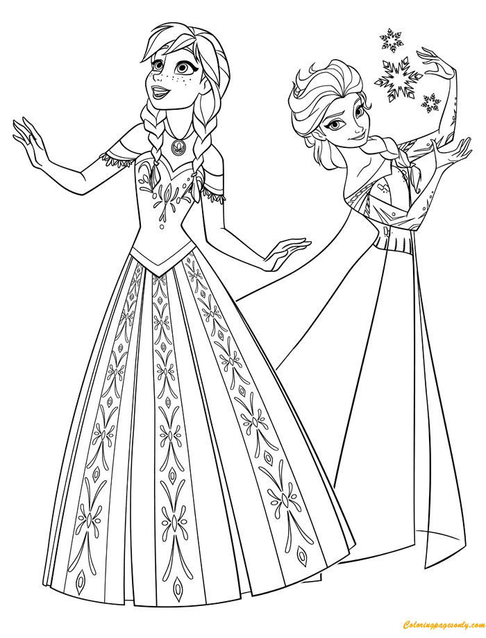 Duas Princesas de Arendelle de Personagens Frozen