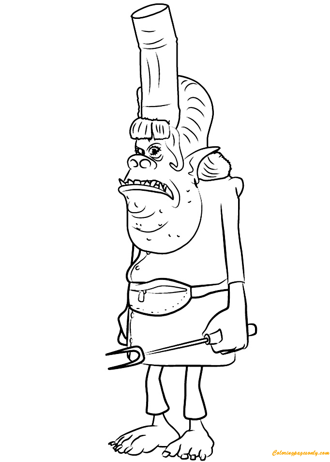 chef from trolls movie coloring page  free coloring pages