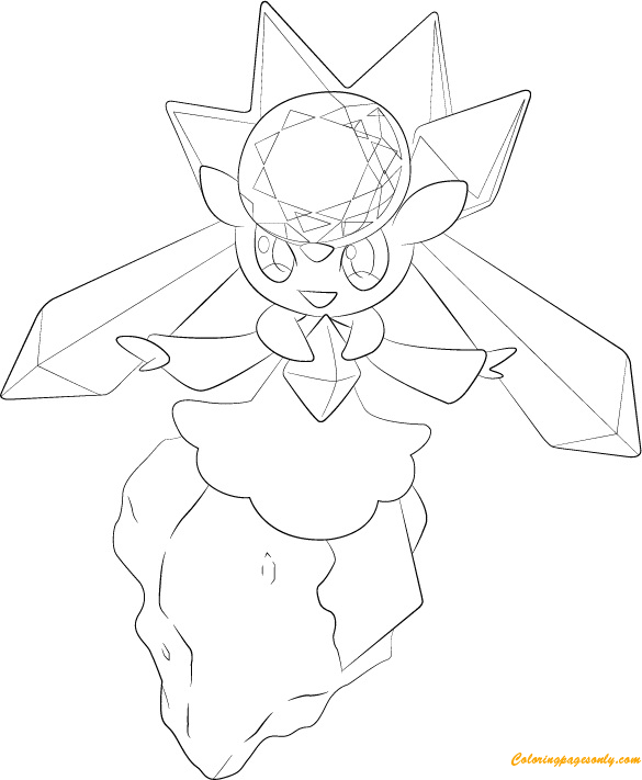 mega diancie coloring pages