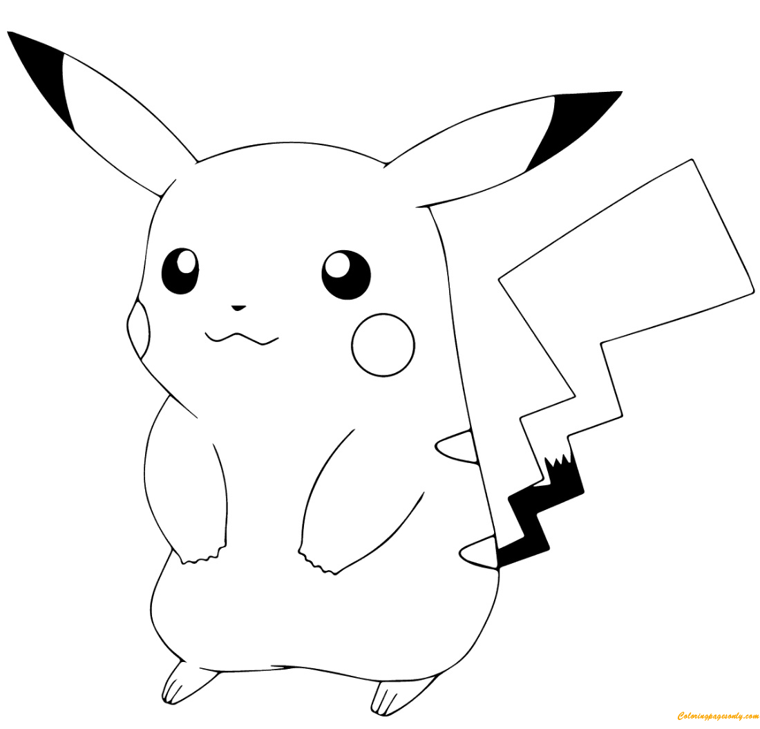 among us pikachu coloring page