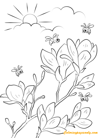 Flowering Branches To Bloom Coloring Pages