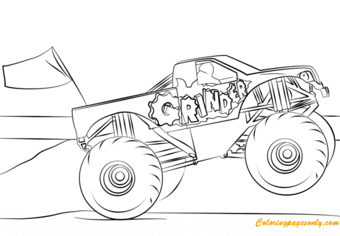 Desenho de moedor do Monster Truck para colorir