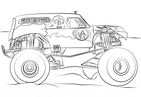 Grave Digger from Monster Truck Coloring Pages