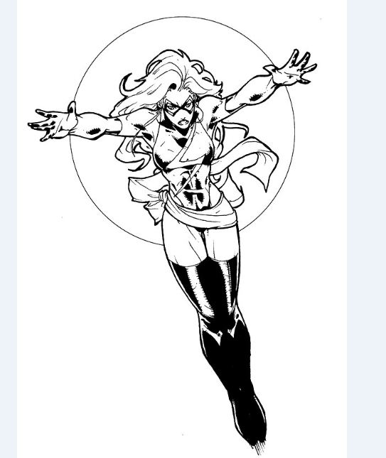 Kleurplaat Carol Danvers The Avengers
