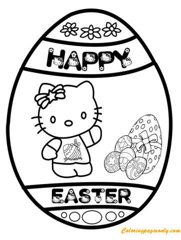 easter egg hello kitty coloring page  free coloring pages