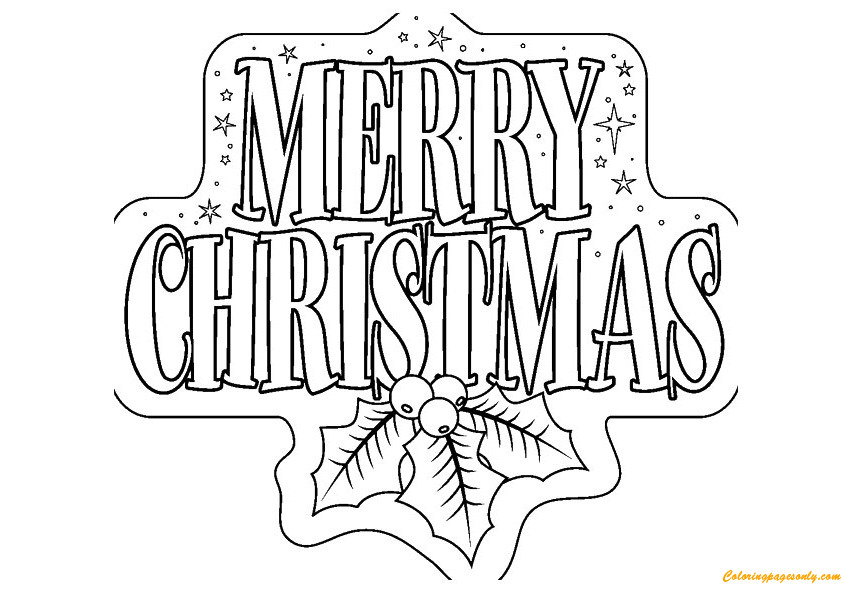Merry Christmas Banner Coloring Pages