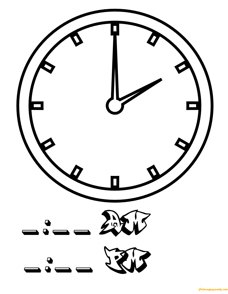2 O’Clock Coloring Pages