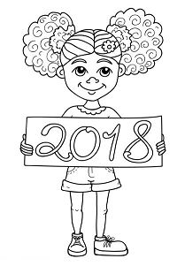 2018 Girl Coloring Pages
