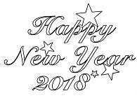 2018 Happy New Year Coloring Pages