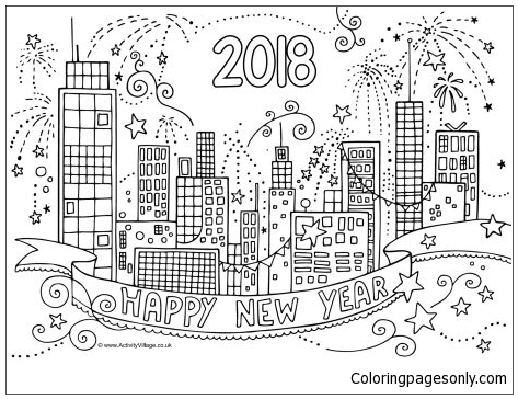 2018 New Year City from New Years