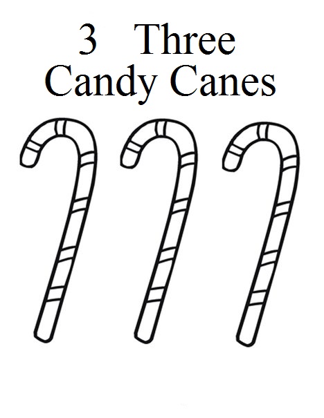 3 Candy Canes Coloring Pages