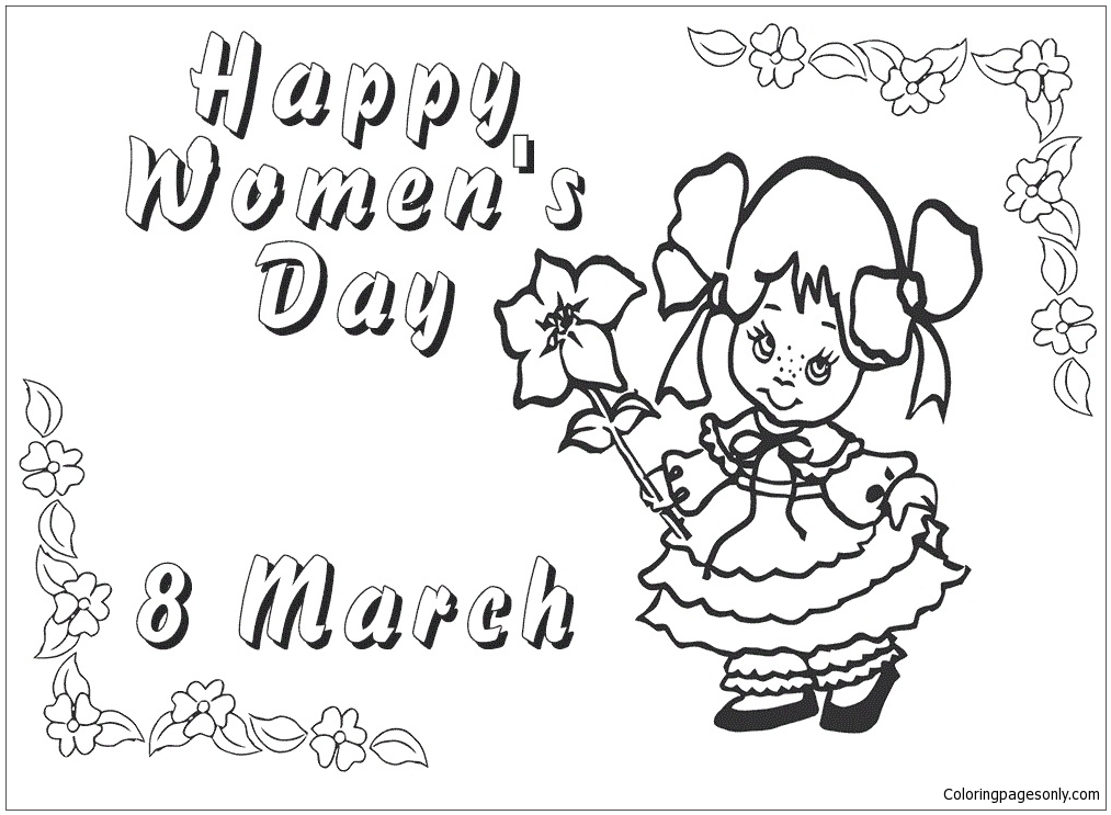 8th March Womens Day Coloring Pages