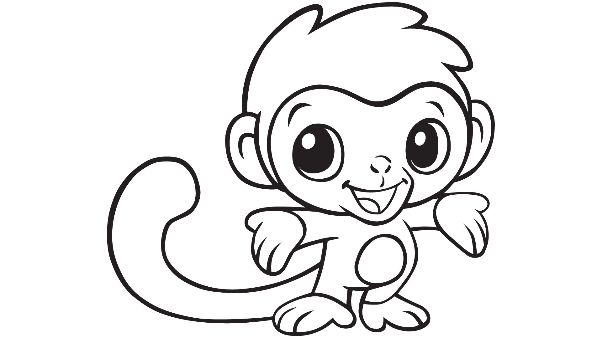 cute monkey coloring pages