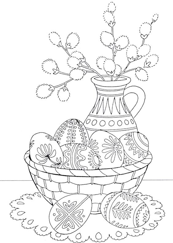 A Basket of Easter Eggs Coloring Pages