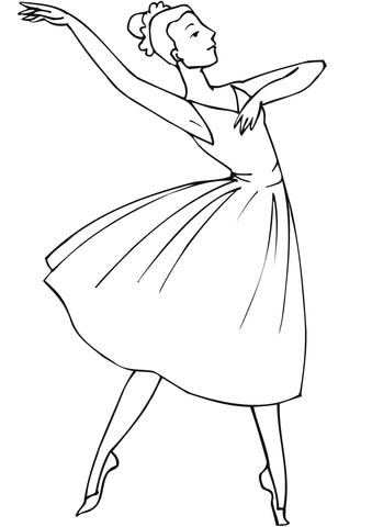 A Beautiful Ballerina Coloring Page