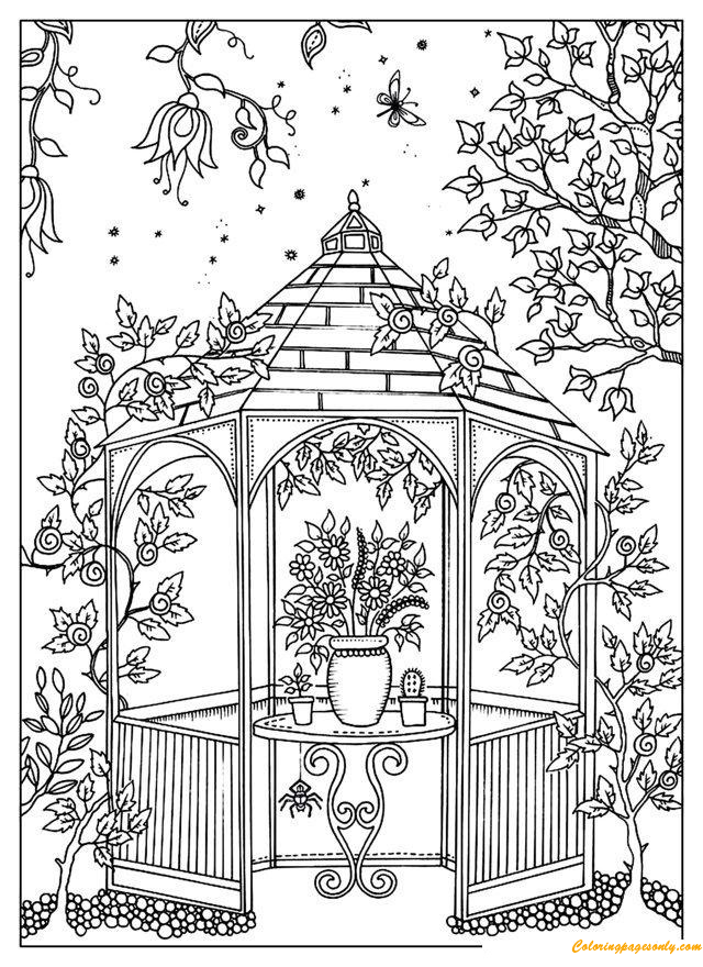 Download A Beautiful Garden Coloring Pages - Hard Coloring Pages - Free Printable Coloring Pages Online