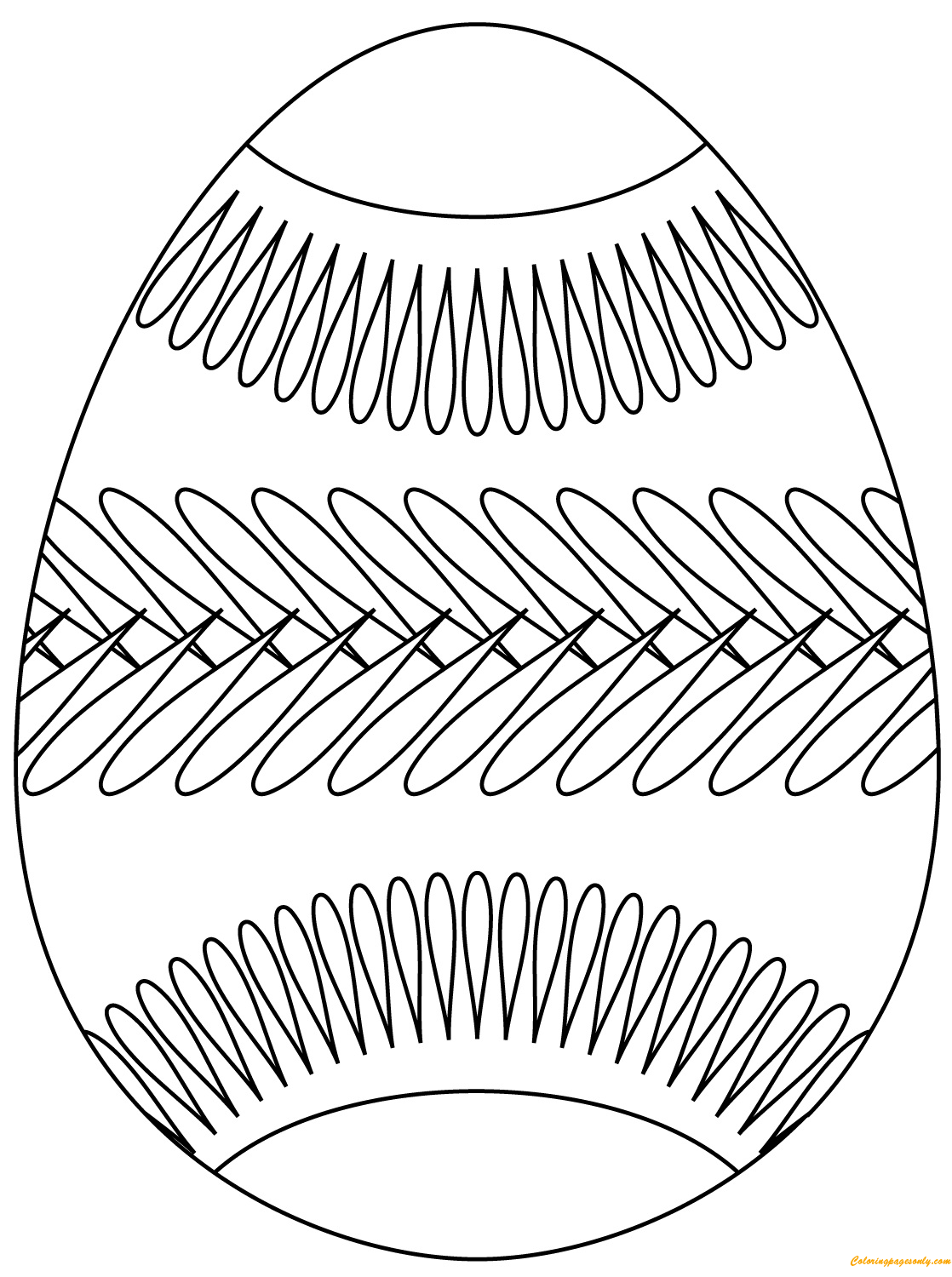 A Belt Pattern Easter Egg Coloring Page