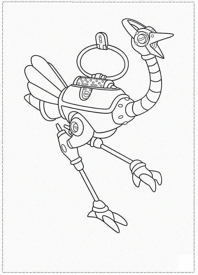 Robot Momo bird from Astro Boy Coloring Pages