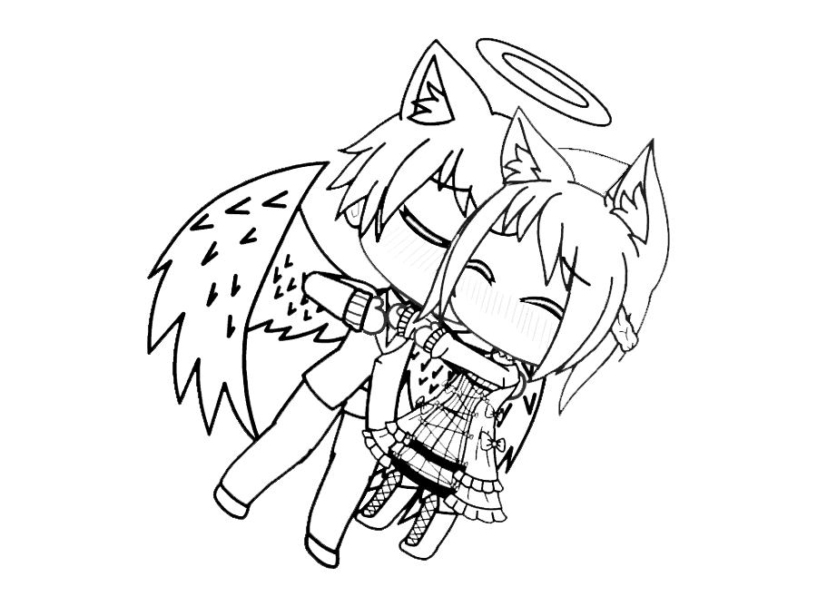 A Couple In Gacha Life Coloring Pages