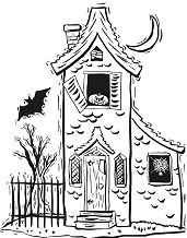 A Creepy House Coloring Pages