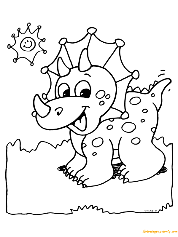 A Cute Dinosaur Coloring Pages