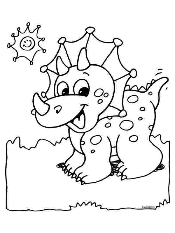 A Cute Little Styracosaurus Dinosaur Coloring Page