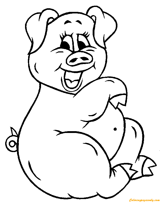 A Cute Pig Coloring Pages